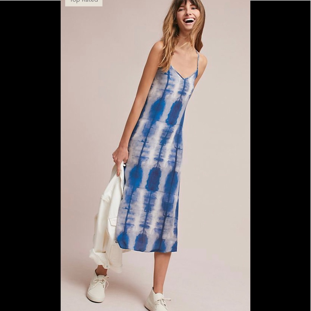 Seen Worn Kept for Anthro Silk Tie-Dyed Dress